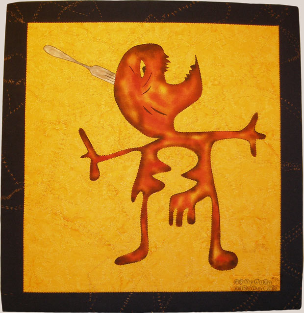 man with a fork in his head